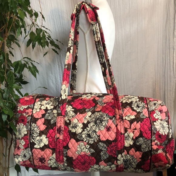 VERA BRADLEY Mocha Rouge XL travel bag carry on weekender with shoulder … - Picture 4 of 14
